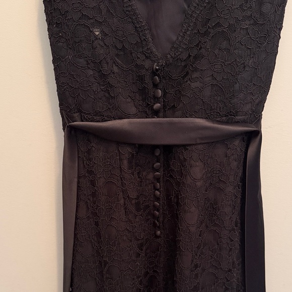 Morilee Black Lace Mermaid Hem 696 Maxi Event Dress with Satin Waist Tie. Size 8 - Picture 16 of 16